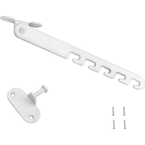 Store8，Limitador de posición ajustable para ventanas abatibles，Blanco，Cerradura de seguridad duradera，Apto para ventanas de madera y aluminio (1/5)