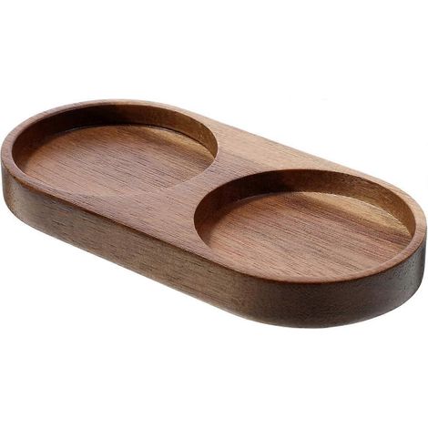 Plateau pour moulin à sel et à poivre, support pour sel et poivre, plateau en bois d'acacia, compatible avec de nombreux moulins et salières/poivrières, accessoires pour moulins. (1/4)