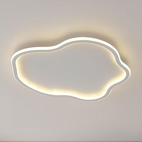 Plafonnier LED avec protection oculaire - convient au salon, à la salle à manger, à la cuisine et au bureau - forme de nuage irrégulier, blanc. (1/5)