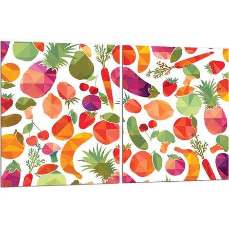 2x Glas-Schutzplatte für Herd 40x52 Obst (1/5)