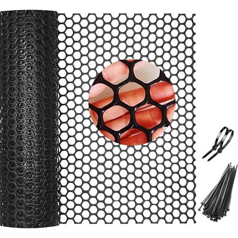 Grillage en plastique 6 m x 40 cm - Grillage hexagonal pour volaille, jardin, balcon, filet de protection (1/5)