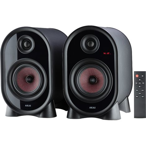 Enceintes actives Akai AHS-500A 2×25 W RMS Bluetooth 5.1 FM USB Noir (1/4)