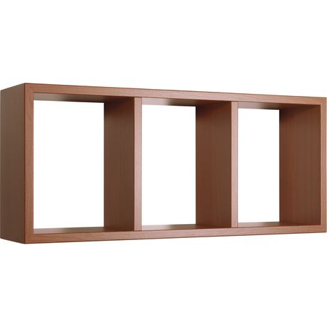 Estante rectangular de pared 3 compartimentos mod. Tristano Cerezo (1/5)