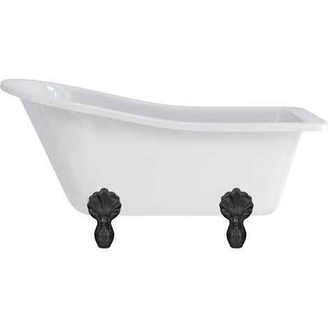 Baignoire îlot BUCKINGHAM Burlington 1500 x 740 x 780 mm avec 4 pied griffés noirs - Aquatop (1/3)