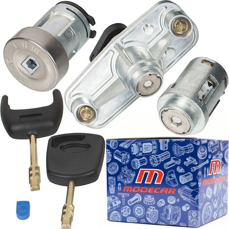 Ford Mondeo Mk3 00-07 Satz Türschloss-Einsätze vorne links + Kofferraumdeckel + Zündschalter (3-teilig)
