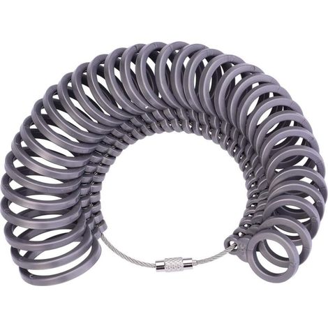 Baguier Calibre Mesure de Taille de Doigt Jauge pour Bague Anneau Outil de Dimensionnement Standard Plastique Europeenne Gris Taille 41-76