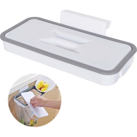 Lntyq Porte-Sacs Poubelle Suspendu, Porte-ordures Sac, Support de Poubelle pour La Cuisine, Sac Poubelle avec Couvercle, pour Suspendre les Ordures, la Cuisine, L'armoire, le Voyage, le Camping (1/5)