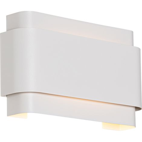 QAZQA Appliques coen - Industriale - Acciaio - Bianco - Allungato Max. 2 x Watt