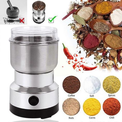 Moulin à café électrique 150 W 220 V pour la cuisine : céréales, grains de café, noix, épices. Machine multifonctionnelle pour moudre les grains et les épices.