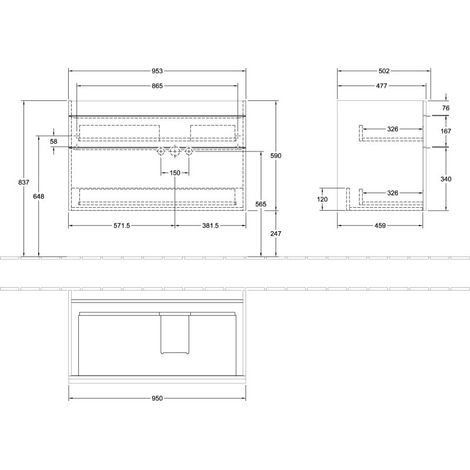 Villeroy & Boch A92801VM WTUS Venticello A92801 953x590x502mm