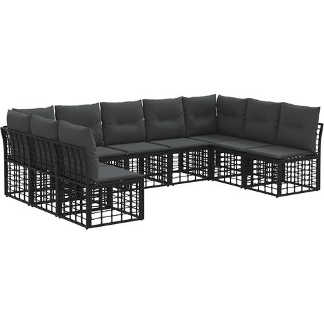 Maison Exclusive - Outdoor-Sofagarnitur Schwarz Polyester