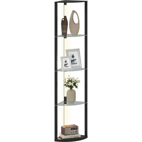 Lampe sur pied Doral étagères LED 3 niveaux noir (1/5)