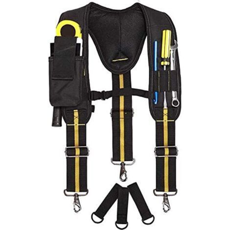 Tool Bag Belt, Y Shape Tool Pocket Waist Multi-Pocket Heavy Duty Tool Belt Electrician Work Hanging Hardware Tool Waist Kit for Technicians (1/5)