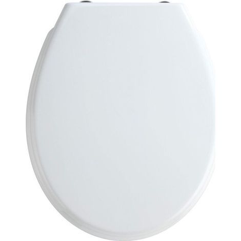 Abattant WC avec frein de chute easy close, fixation inox 'fix clip', Blanc, Duroplastique, Bilbao, 35 x 43,5 cm (1/4)