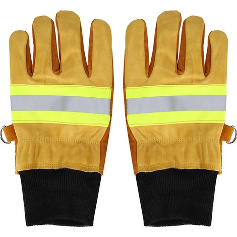 Paire de gants en cuir de vachette ignifugés et résistants à la chaleur, gants de sécurité longs