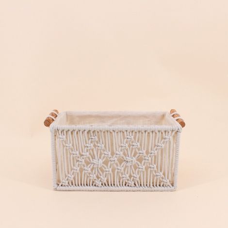 Panier déco macramé 25x15cm