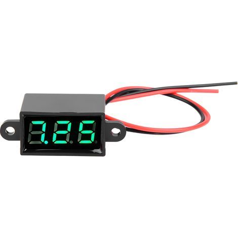 Wasserdichtes digitales DC-Voltmeter (3–30 V) mit grüner LED-Anzeige, 0,28"-Zweidrahtanschluss (1/5)
