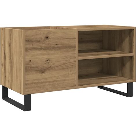 Mueble para discos clásico y práctico para salón 84,5 x 38 x 48 cm acabado en roble macizo hecho a mano 020051125 (1/5)