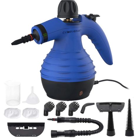 1 Nettoyeur Vapeur, 1050 W, 12 Accessoires, Portatif, Cuisine, Salle De Bain