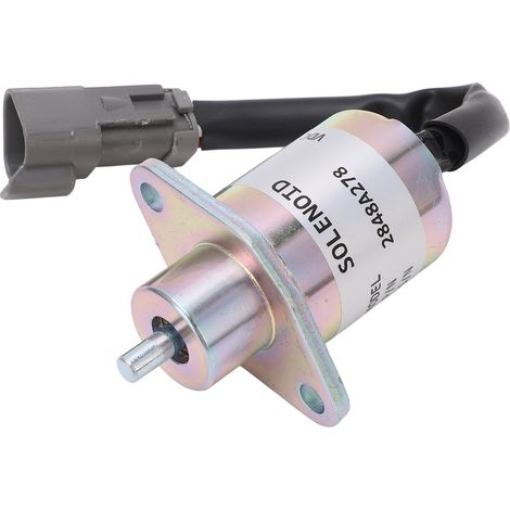 Électrovanne d'arrêt carburant 12V pour excavatrice, coupe-flamme, arrêt moteur, accessoire 2848A278, compatible pièce DC 12V, robuste et fiable. (1/5)