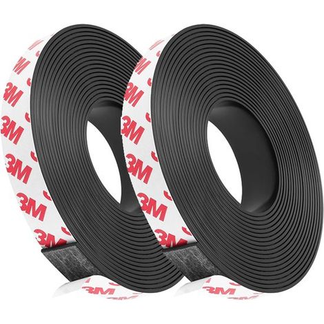tiras magnéticas autoadhesivas, 1 m de tira magnética autoadhesiva fuerte pegamento, 1,0 cm x 1,5 mm tiras magnéticas suaves imanes, 10 mm 1 m (1/5)