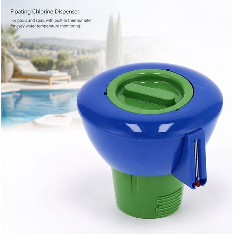 Distributeur de Chlore Flottant - PVC Écologique avec Thermètre Intégré, Grande Capacité pour Piscine et Spa, Réglable (1/5)
