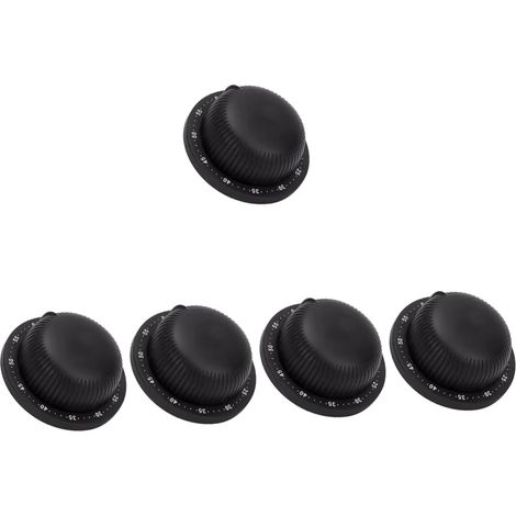 5 Pièces Commercial Minuterie De Cuisine Magnétique Mécanique Minuterie Pour Les Enfants De Cuisine Numérique De Classe Changer Sablier Horloges Black Aimant (1/5)