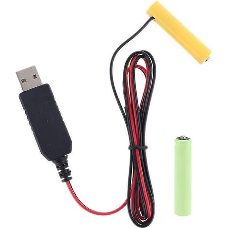 Adaptateur USB 5V vers piles 1,2V 2,4V 3,6V 4,8V pour lampes LED, jouets et décorations - 2 piles AAA 2,4V (1/5)