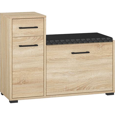 Schuhschrank mit Bank Eiche hell CHEB-131 (1/5)