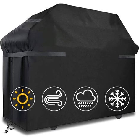 Housses de barbecue Housse de barbecue étanche Coupe-vent, indéchirable Housse de barbecue avec sangles(145 x 61 x 117 cm)