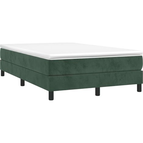 vidaXL Giroletto a Molle con Materasso Verde Scuro 120x190 cm Velluto (1/5)