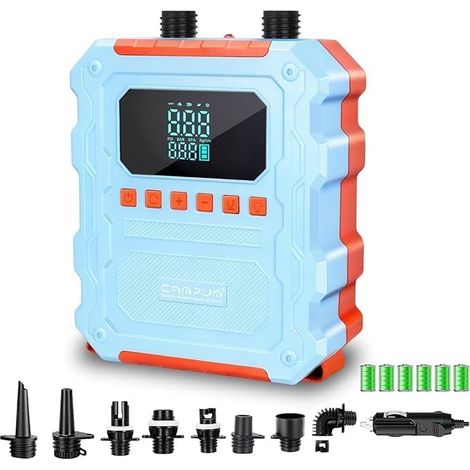 Pompe à Air Électrique 60 PSI Haute Pression pour Paddle SUP, Rechargeable Compatible Prise Voiture 12V/120W, Arrêt Automatique, Gonflage/Dégonflage, Compresseur d’Air pour Paddle, Kayak, Pneus (1/5)