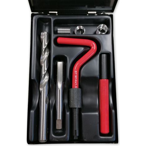 Oc-Pro – Kit de filets rapportés M14 x 150 – Acier inoxydable résistant à la chaleur et à la corrosion – 3 filets et outils de pose inclus