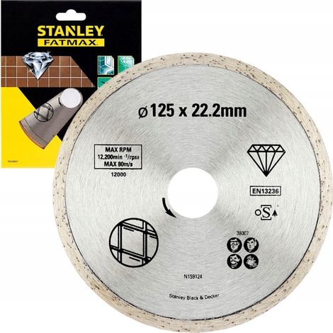 Disco diamantado continuo 125 mm - Cortes finos en azulejos y baldosas.  STANLEY STA38007-XJ (1/5)