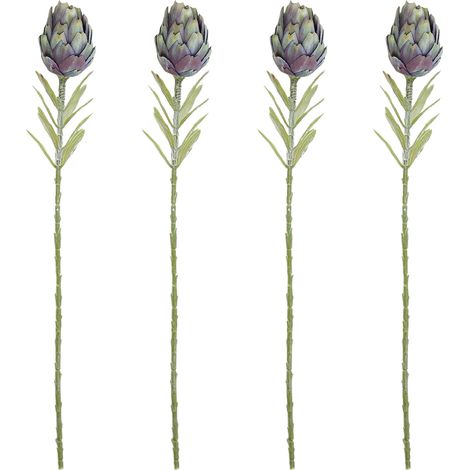 Künstliche Artischocken [4 pro Portion blau] Künstliche Artischocken für Wohnzimmer-/Eingangsbereichdekoration, künstliche Pflanzen, Blumenarrangements, künstliche Blumen (1/2)