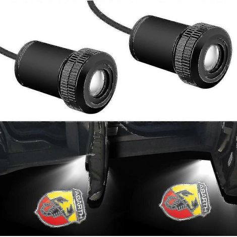 2 Stück Autotür-Logo-Projektorleuchten für Fiat 500 Punto Abarth Stilo, Innenraumbeleuchtung, Abarth-Willkommensbeleuchtung