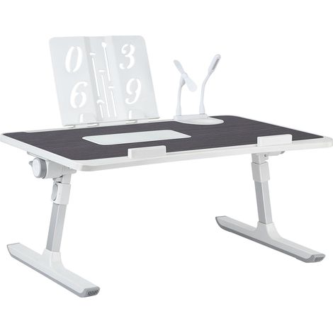 Hofuton Table de Lit pour Ordinateur Portable, Réglable en Hauteur et Angle, Plateau de Lit, Pliable, avec Refroidisseur/Ports USB, pour Canapé/Bureau/Sol, 60x40cm, Noir (1/5)