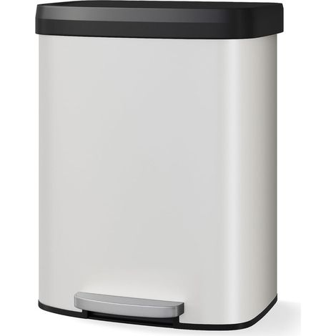 Poubelle Cuisine 60L Métal Pédale Couvercle Soft-Close Poubelle (1/5)