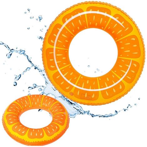 Natation Gonflable orange 90cm Piscine Badering pour les Enfants Adultes