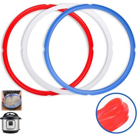 Set di 3 guarnizioni di tenuta per pentole a pressione elettriche. Guarnizione in silicone, senza BPA. Guarnizione di ricambio per pentole a pressione elettriche. (1/5)