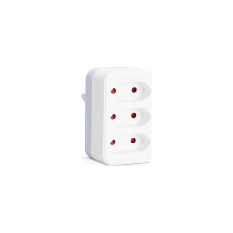 Multiprise pour prise européenne, adaptateur 3 prises, 3 prises européennes, sécurité enfant, 2 300 W, blanc (1/4)