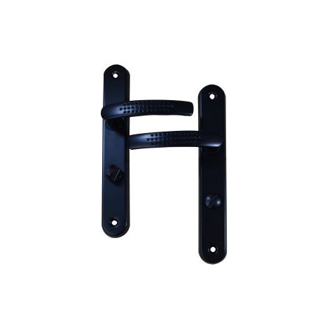 Quincadeco – Poignée de porte intérieure Elona noir – Aluminium époxy résistant – Entraxe 195mm – Pour portes 38 à 46mm