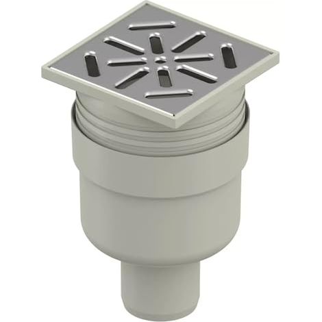 UPONOR AQUA AMBIENT DN 50 SIPHON DE SOL VERTICAL STANDARD AVEC GRILLE EN ACIER INOXYDABLE, ÉCOULEMENT À POINTS AVEC GRILLE EN IN