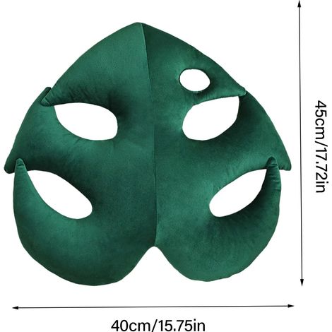 Coussin décoratif en bambou en forme de feuille, motif dos de tortue (1/5)
