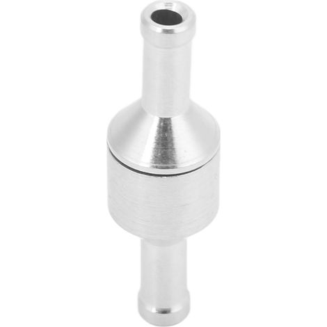 Einweg-Rückschlagventil aus silberfarbener Aluminiumlegierung für Kraftstoffleitungen (Wasser, Öl, Diesel, Benzin), 6 mm / 0,24 Zoll (1/5)