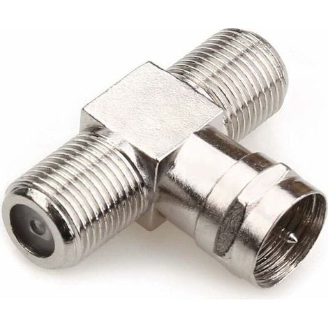 Diviseur Câble Coaxial Mâle à 2 Femelles 3 Voies Connecteur Adaptateur Antenne Télévision Satellite - Lot de 2 (1/3)
