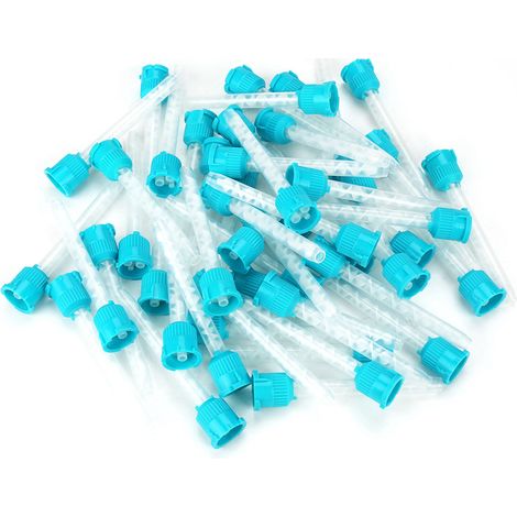 50 embouts de mélange intra-oraux dentaires jetables en caoutchouc silicone, proportion de mélange 1:1 (1/5)