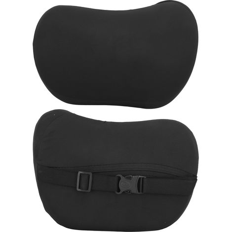 Oreiller d'appui-tête/nuit pour voiture, en mousse à mémoire de forme, housse amovible en nylon avec boucle, design ergonomique, accessoire de voiture noir (1/5)