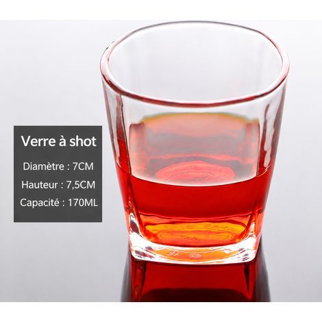 Verre à whisky carré en verre 170 ml 170 200 g – Livraison gratuite