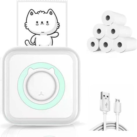 Mini imprimante d'étiquettes de poche, imprimante thermique mobile sans fil pour notes, mémos, photos, imprimante de reçus d'étiquettes de poche C (1/4)